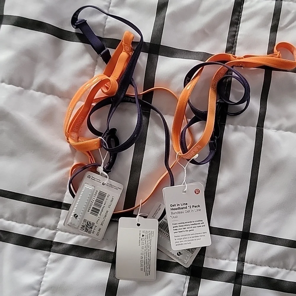 NWT Lululemon Get in Line Headband 3 set of 2 Pack - 6 total